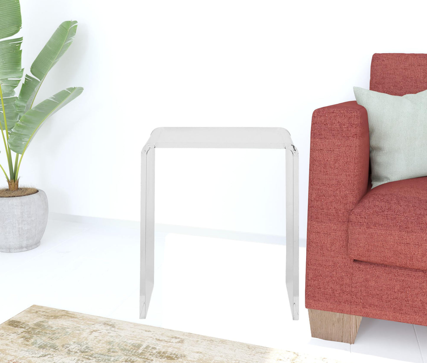 18" Clear Acrylic End Table
