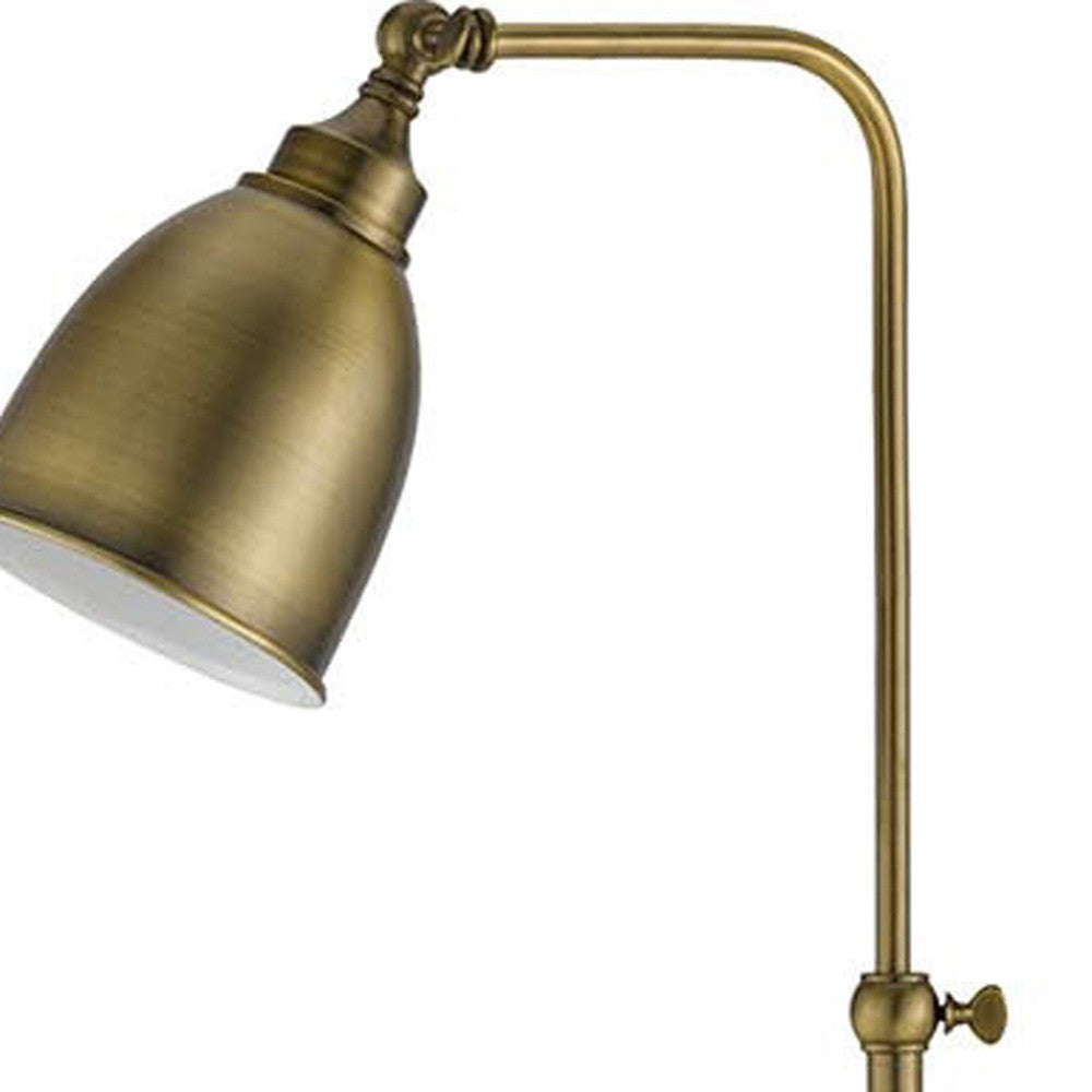 62" Bronze Adjustable Traditional Shaped Floor Lamp With Bronze Dome Shade
