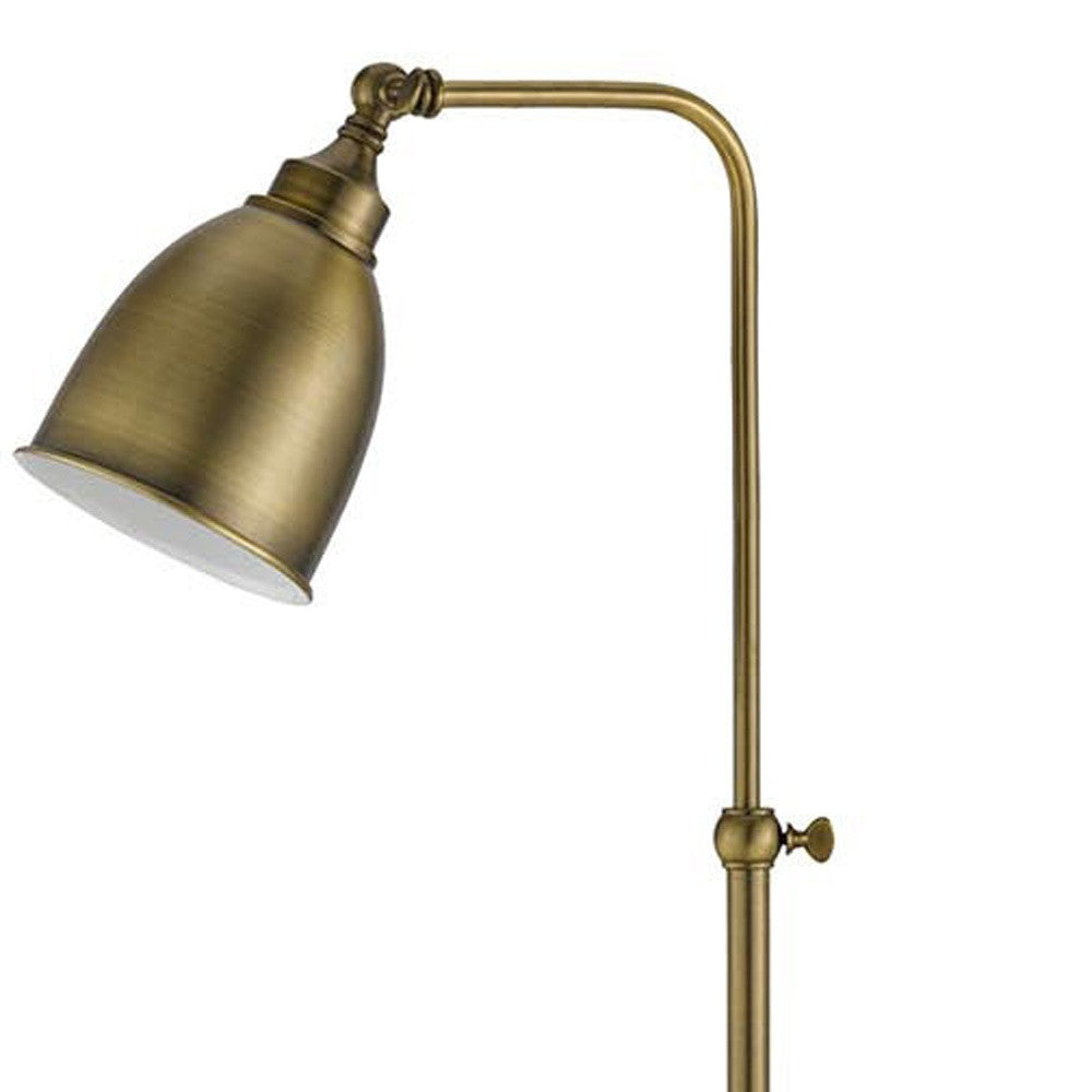 62" Bronze Adjustable Traditional Shaped Floor Lamp With Bronze Dome Shade