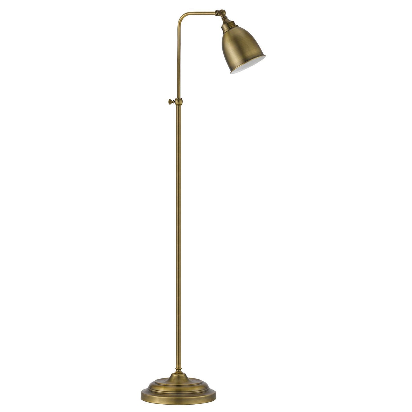 62" Bronze Adjustable Traditional Shaped Floor Lamp With Bronze Dome Shade