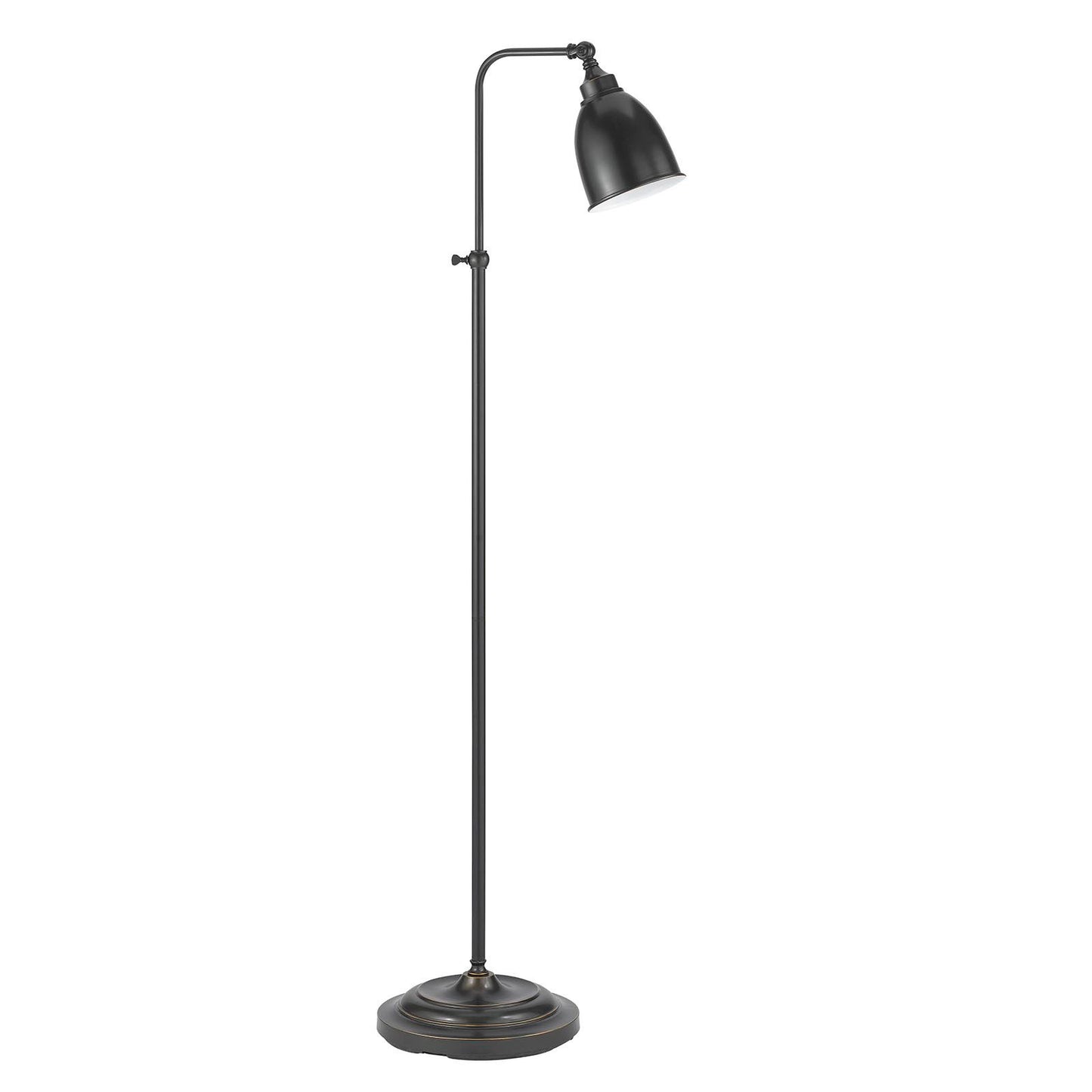62" Bronze Adjustable Traditional Shaped Floor Lamp With Bronze Dome Shade