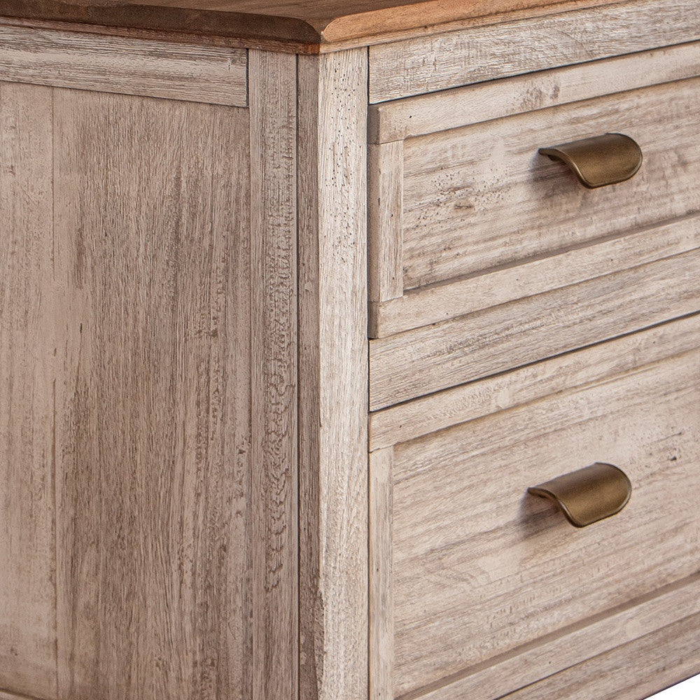 29" Cream Two Drawer Nightstand