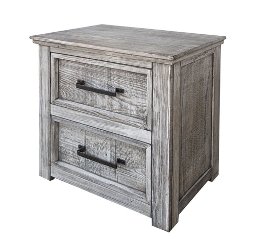 28" Gray Two Drawer Nightstand