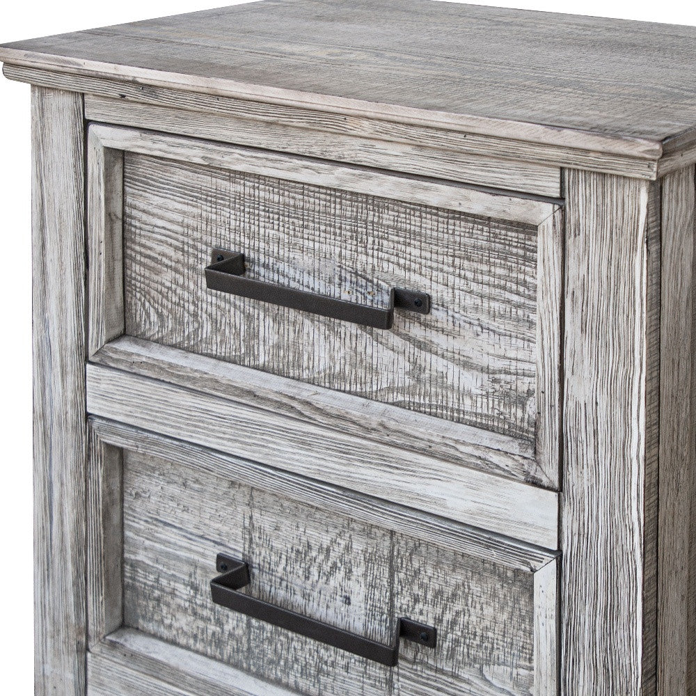28" Gray Two Drawer Nightstand