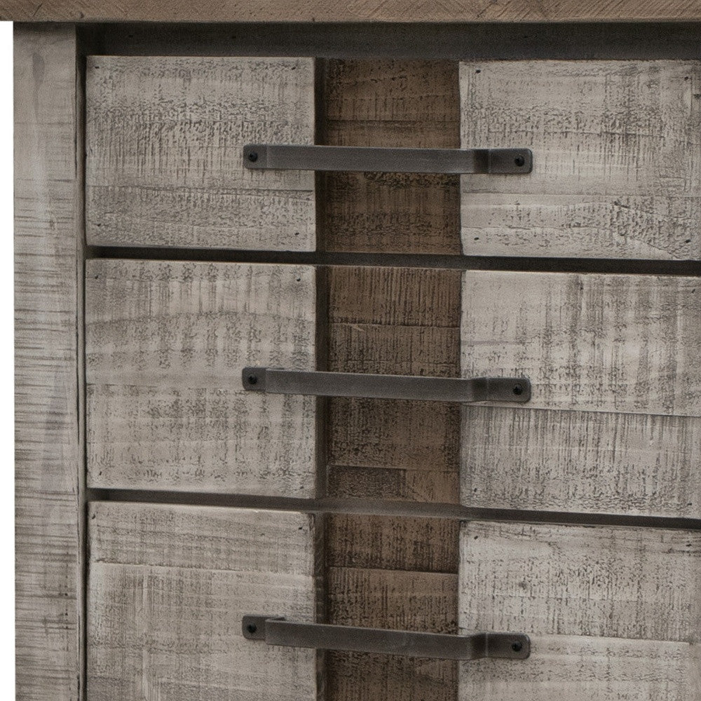 26" Gray Three Drawer Nightstand