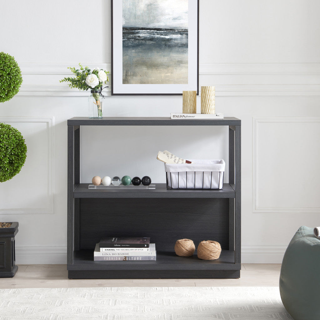 33" Gray Three Tier Standard Bookcase