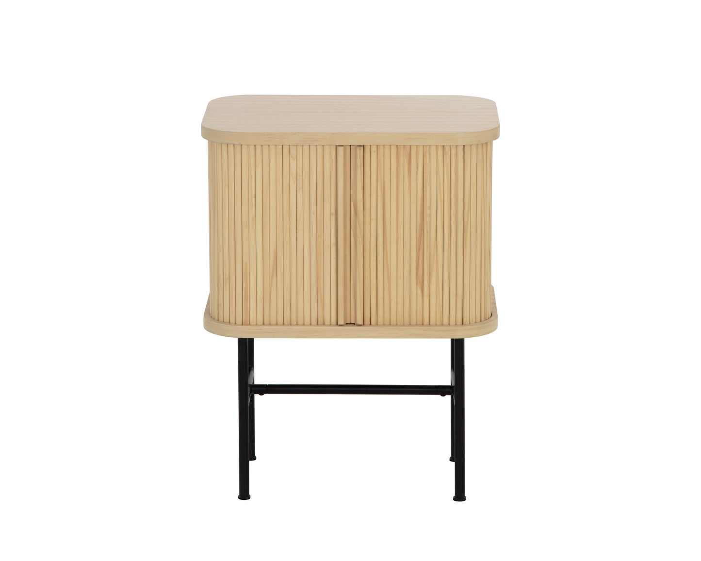 24" Natural Modern Sliding Door Nightstand