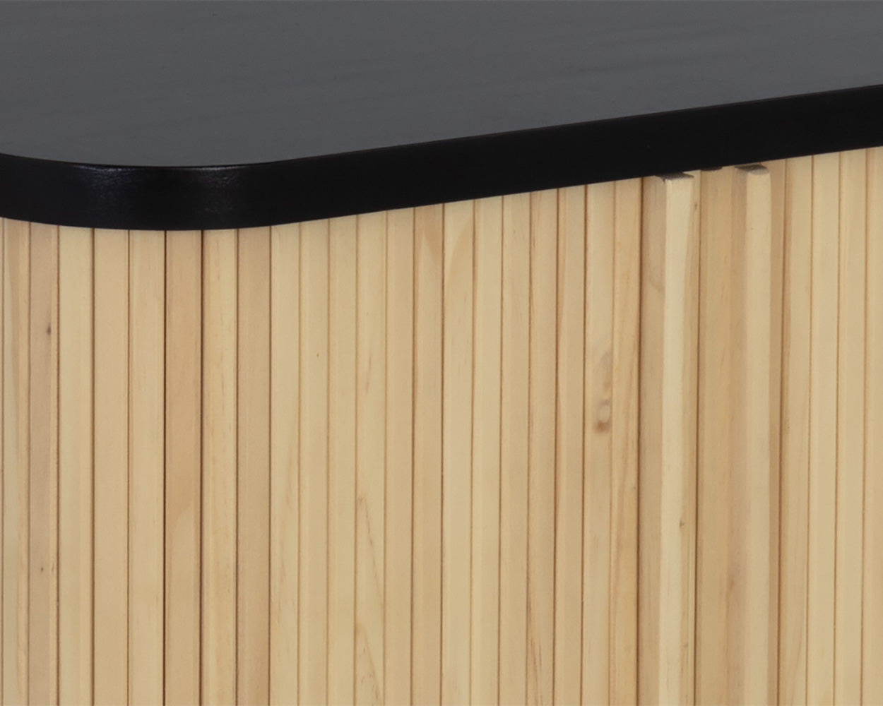 24" Natural and Black Modern Sliding Door Nightstand