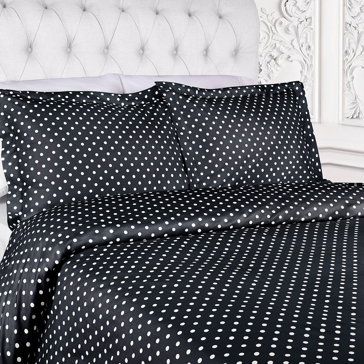 Black King Cotton Blend 600 Thread Count Washable Duvet Cover Set