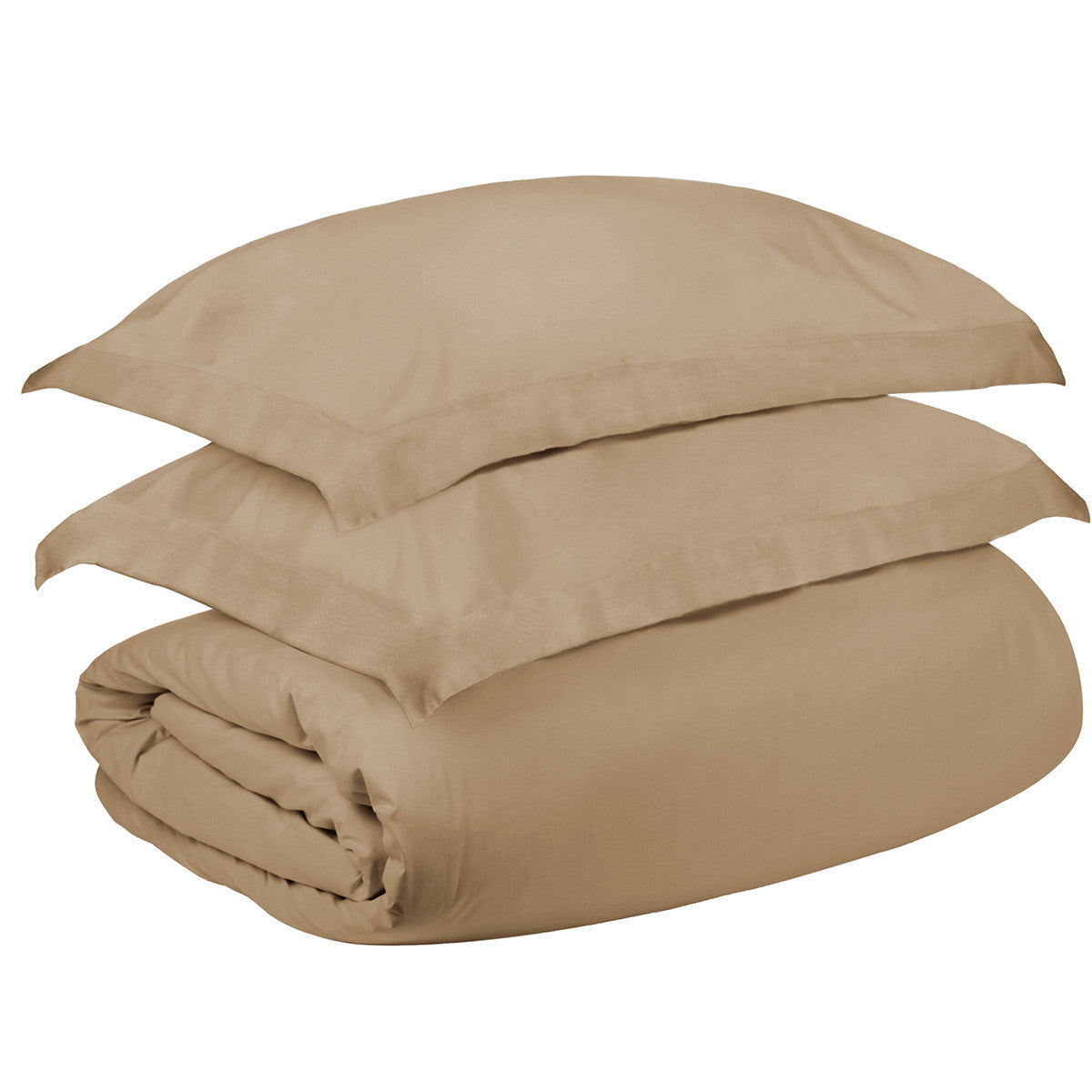 Tan King Cotton Blend 1000 Thread Count Washable Duvet Cover Set