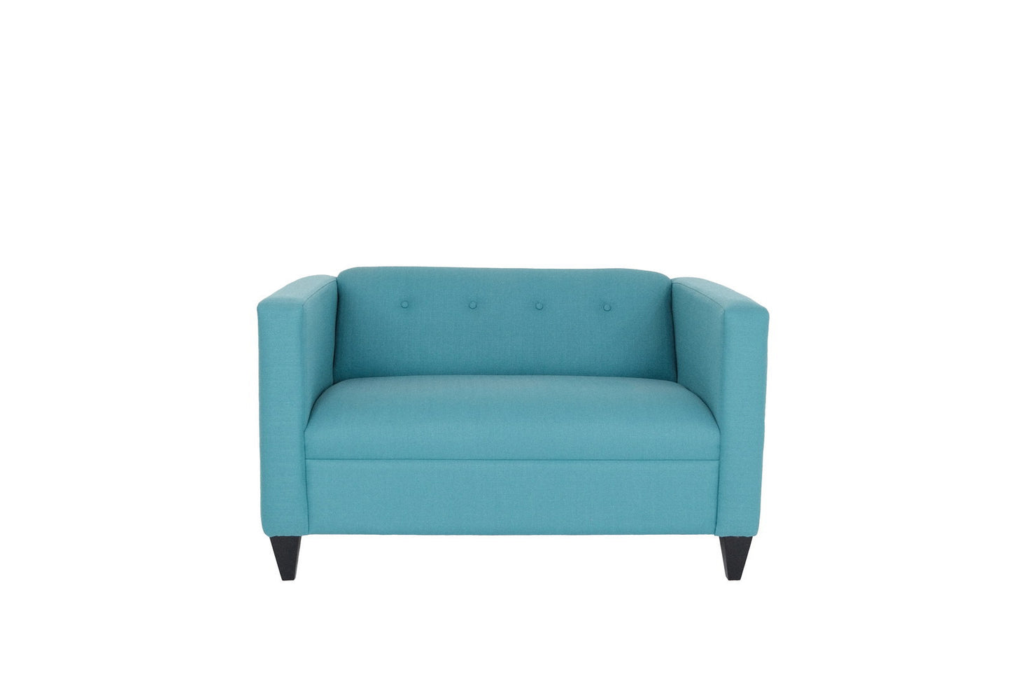 50" Teal Blue Dark Brown Polyester Blend Love Seat