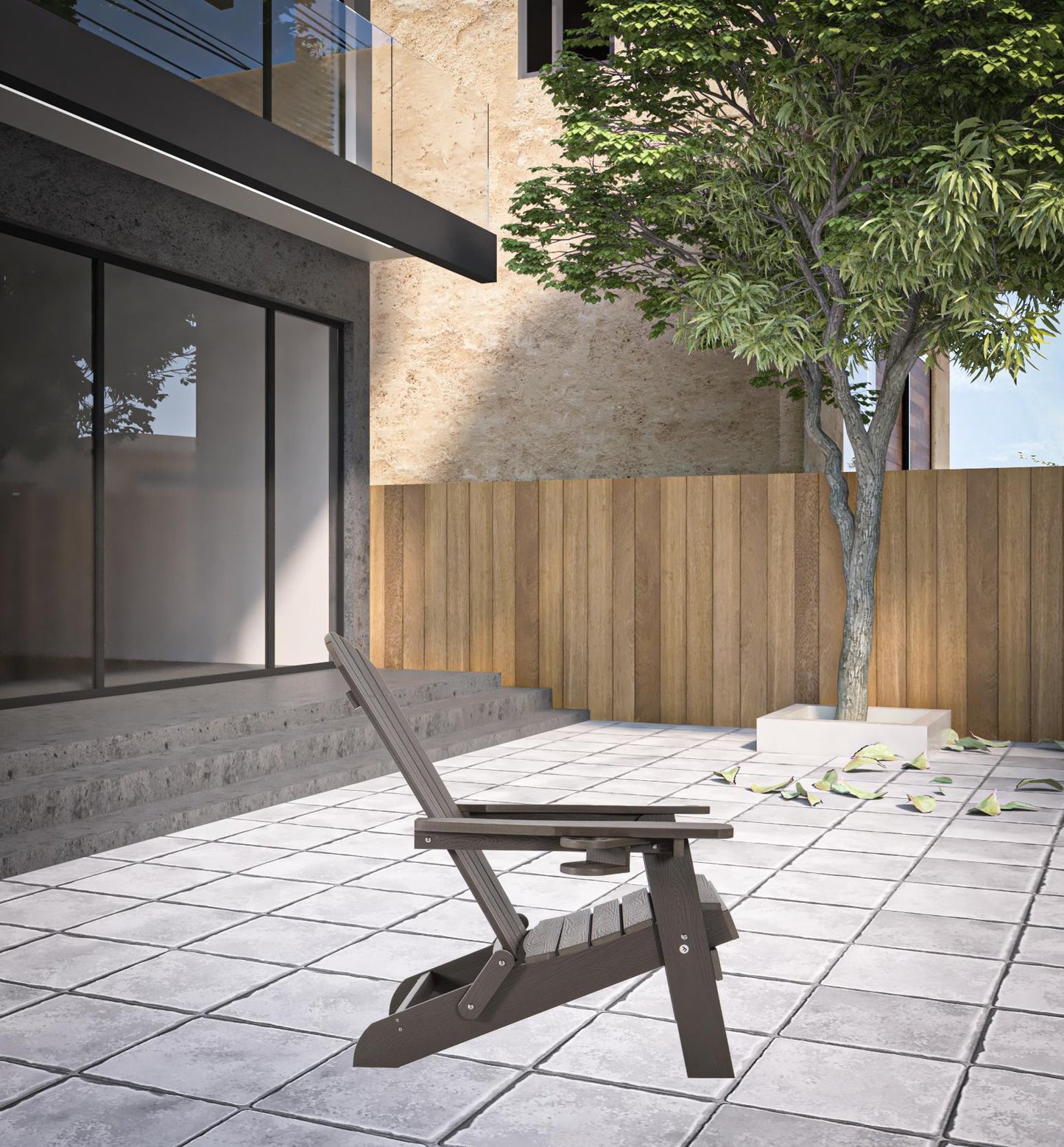 35" Yellow Heavy Duty Plastic Adirondack Chair