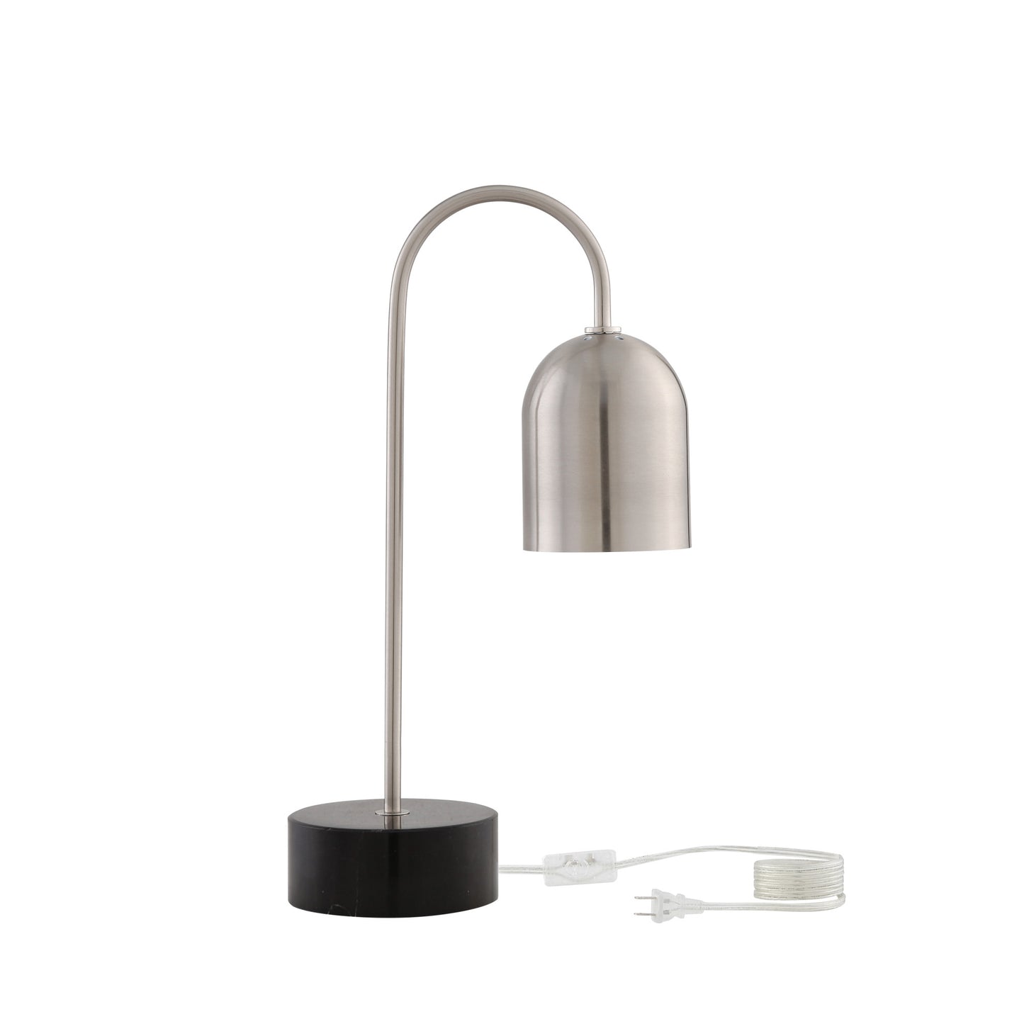 21" Black Iron Desk Table Lamp With Black Bell Shade