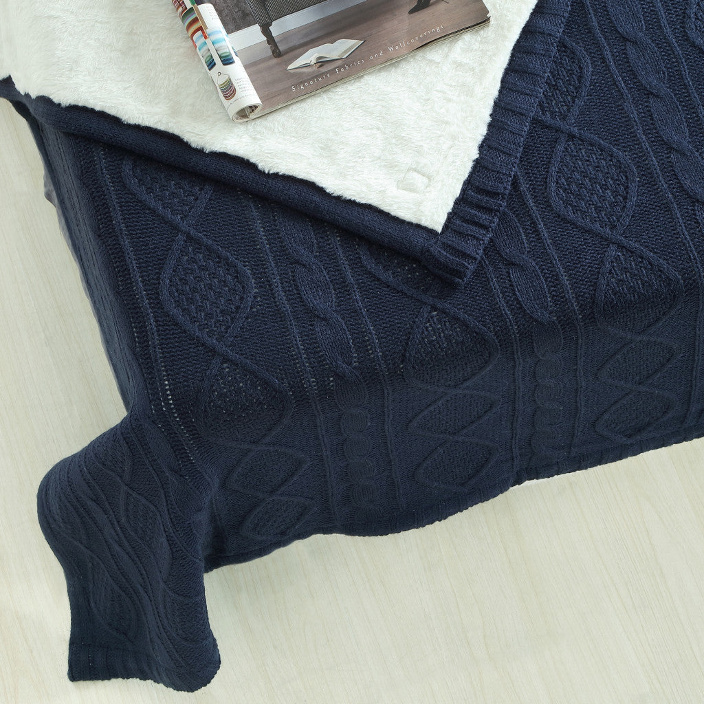 Blush Knitted Acrylic Solid Color Throw Blanket