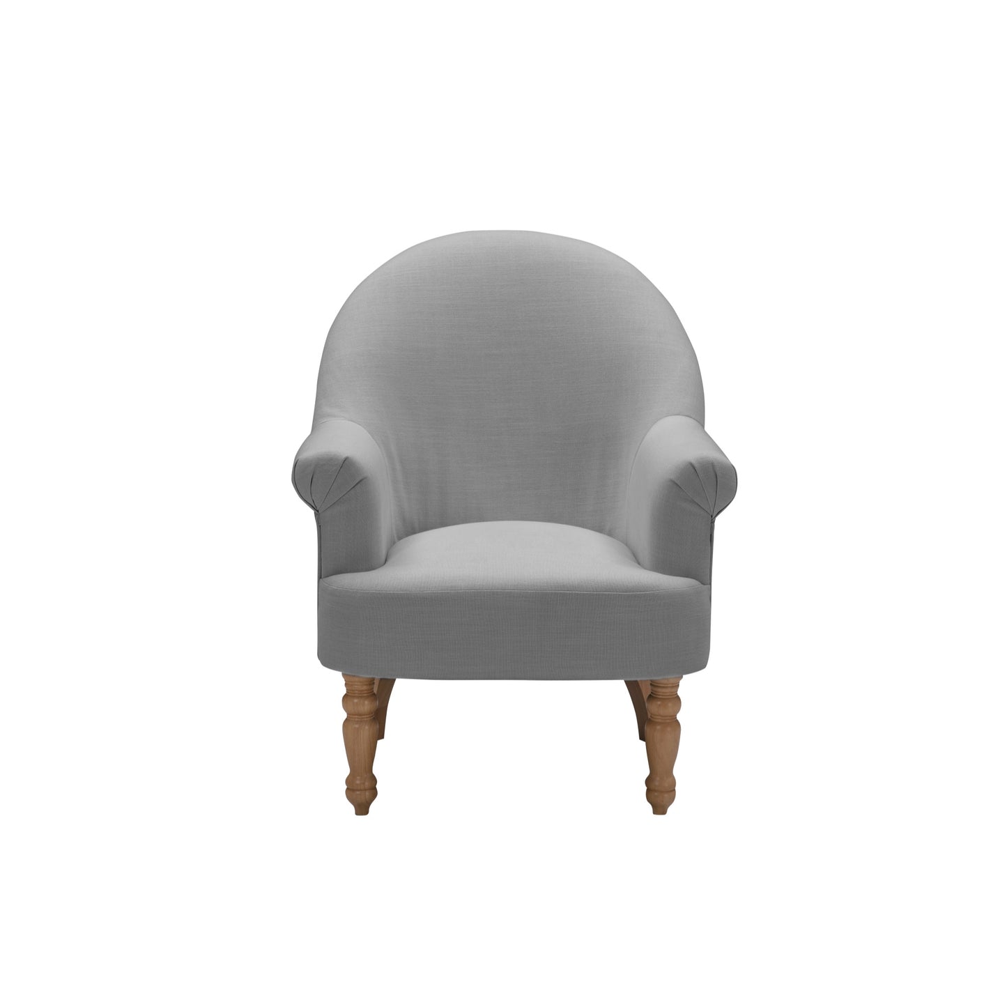 33" Gray And Brown Linen Arm Chair