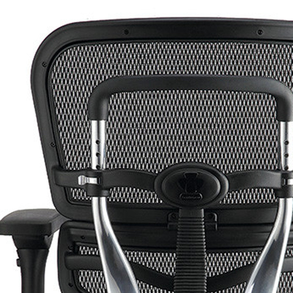 Black Mesh Seat Swivel Adjustable Task Chair Mesh Back Steel Frame