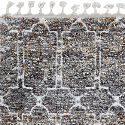 2' X 7' Mocha Mosaic Pattern Runner Rug With Fringe