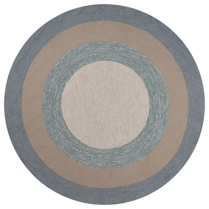 66 X 66 Ivory  Blue Polyester Rug