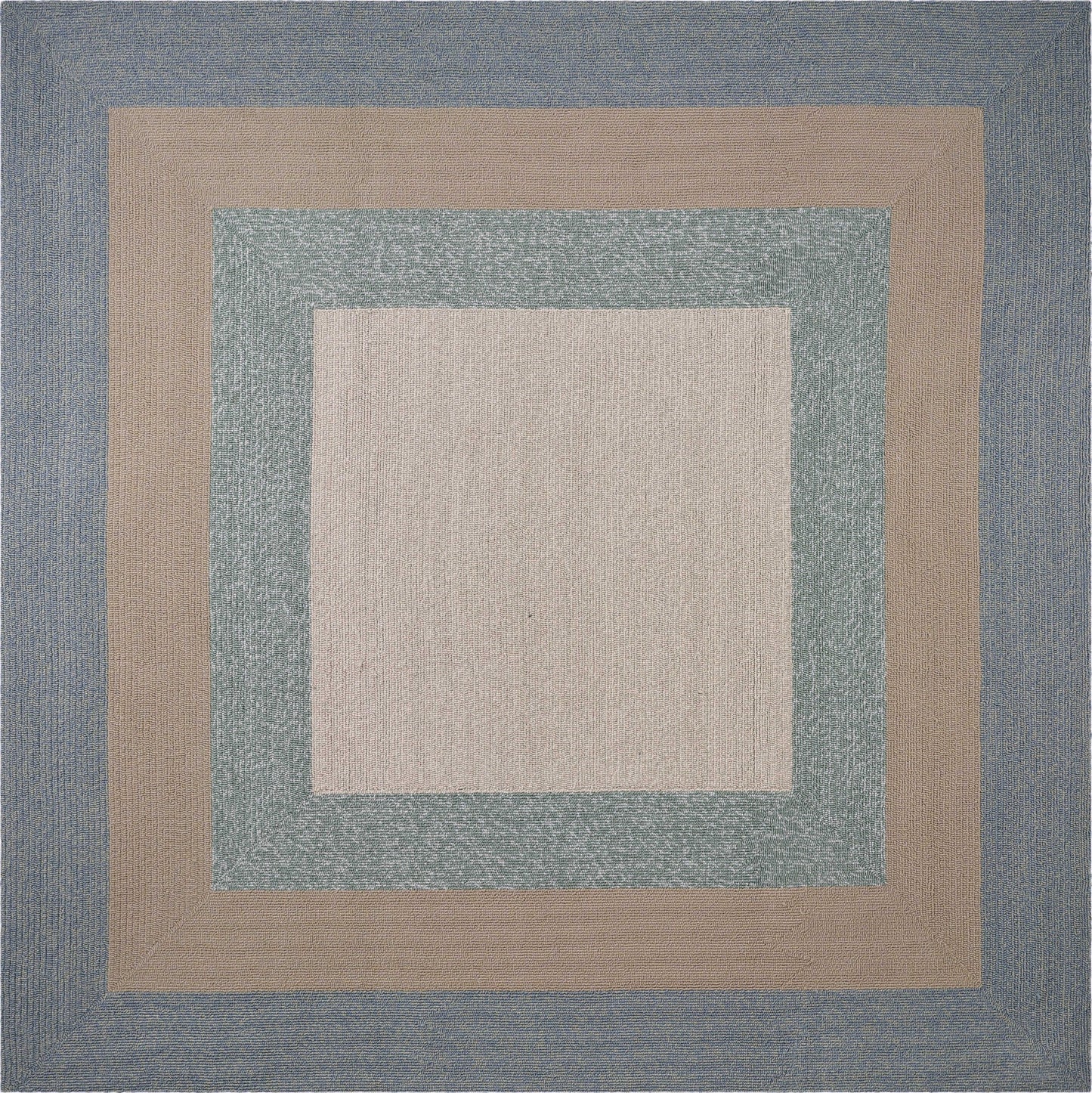 66 X 66 Ivory  Blue Polyester Rug