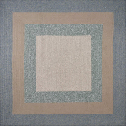 66 X 66 Ivory  Blue Polyester Rug