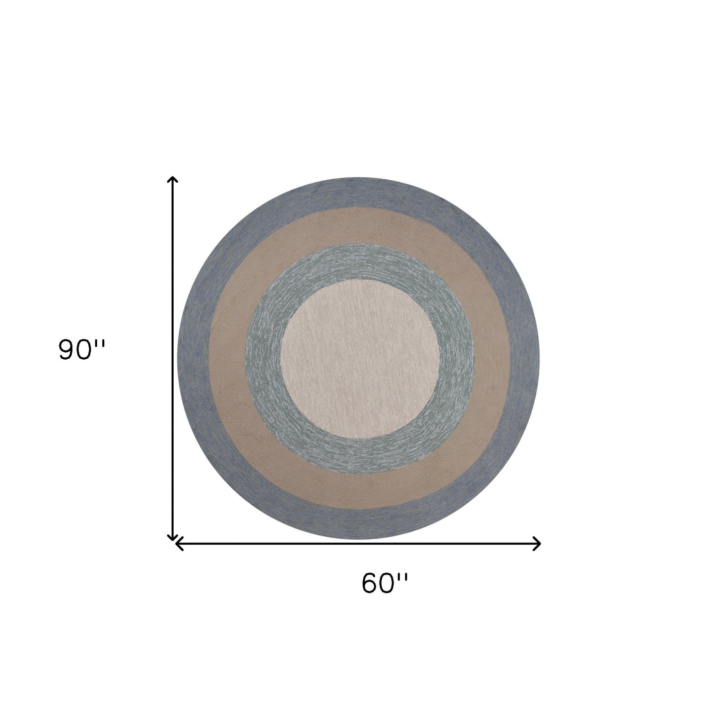 66 X 66 Ivory  Blue Polyester Rug