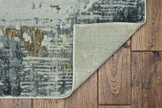 3'X5' Grey Machine Woven Abstract Brushstrokes Indoor Area Rug