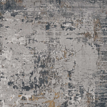 3'X5' Grey Machine Woven Abstract Brushstrokes Indoor Area Rug
