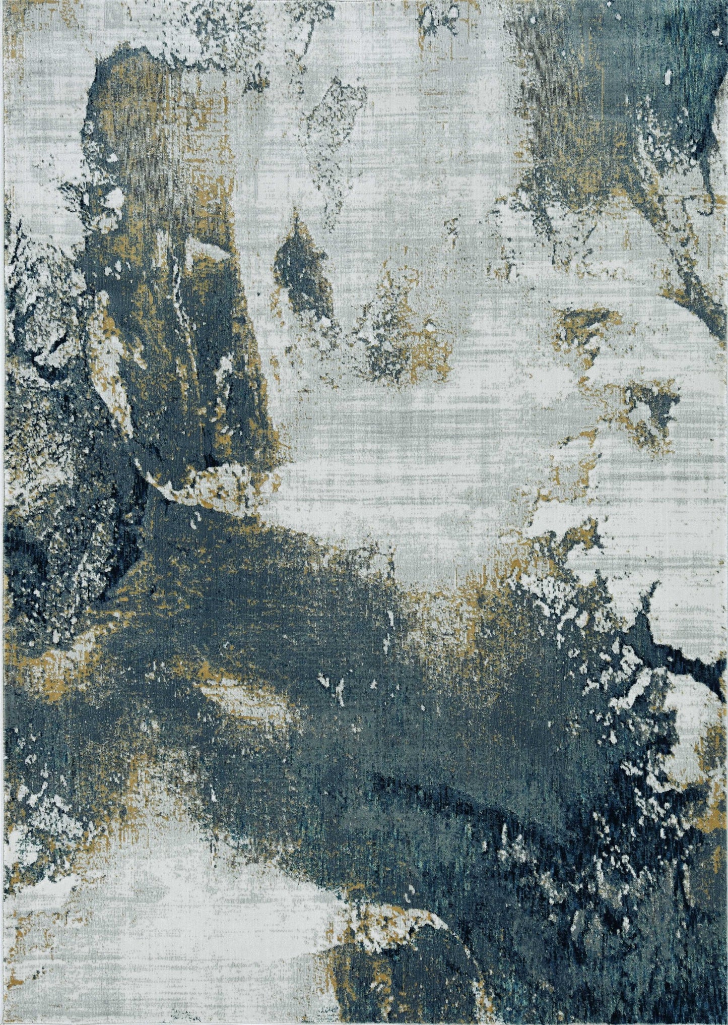 8'X10' Grey Brick Machine Woven Abstract Watercolor Indoor Area Rug
