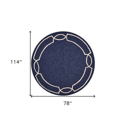 7' Square   Uv Treated Polypropylene Ocean Area Rug