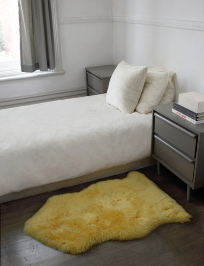 2' X 3' Dark Cream New Zealand Natural Sheepskin Rug