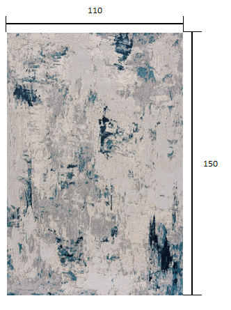 7’ X 10’ Blue And Ivory Abstract Strokes Area Rug