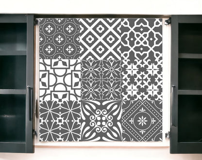 4" X 4" Gray And White Mosaic Peel And Stick Removable Tiles