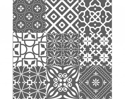 4" X 4" Gray And White Mosaic Peel And Stick Removable Tiles