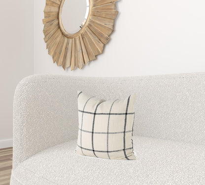 Black And Beige Plaid Square Accent Cover