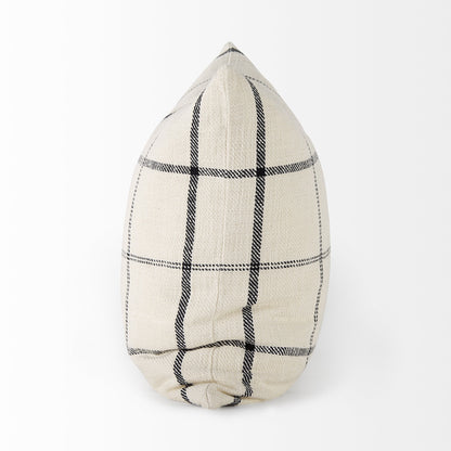 Black And Beige Plaid Square Accent Cover