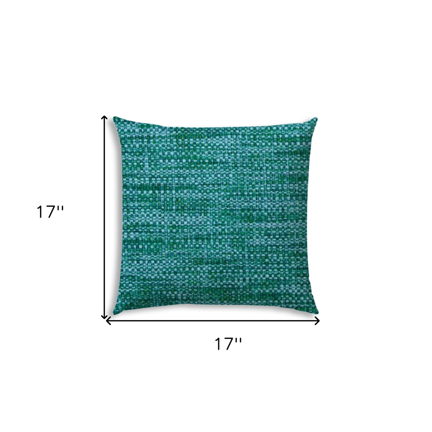 17" X 17" Aqua And Lime Blown Seam Solid Color Lumbar Indoor Outdoor Pillow