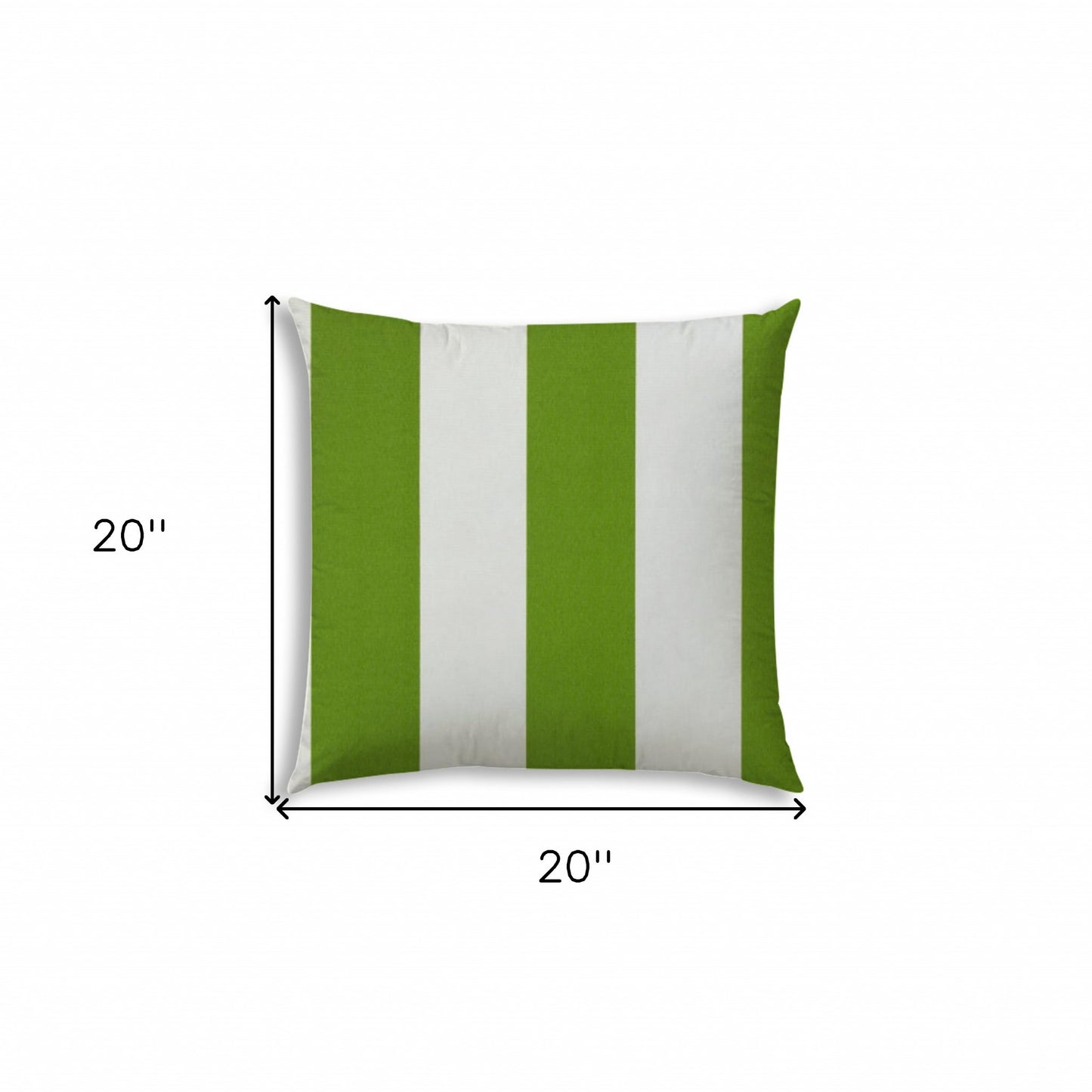 20" X 20" Green And Ivory Blown Seam Striped Throw Indoor Outdoor Pillow