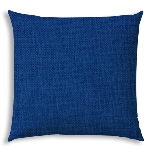 20" X 20" Aqua Blue Blown Seam Solid Color Throw Indoor Outdoor Pillow