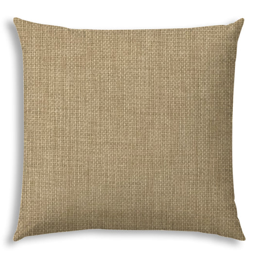 20" X 20" Tan And White Blown Seam Solid Color Throw Indoor Outdoor Pillow