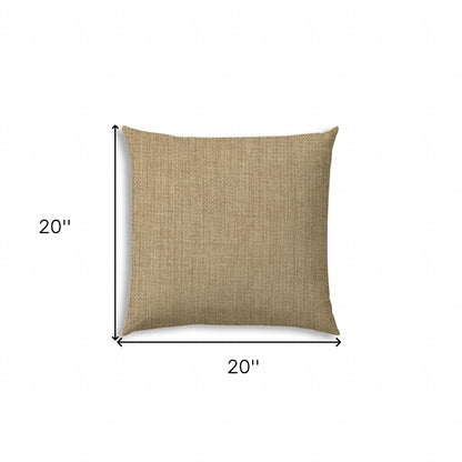 20" X 20" Tan And White Blown Seam Solid Color Throw Indoor Outdoor Pillow