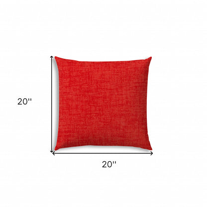 20" X 20" Coral And Red Blown Seam Solid Color Throw Indoor Outdoor Pillow