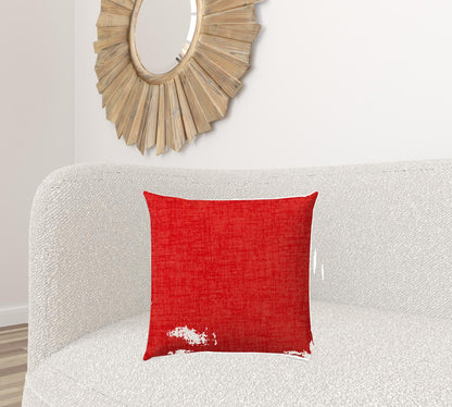 20" X 20" Coral And Red Blown Seam Solid Color Throw Indoor Outdoor Pillow