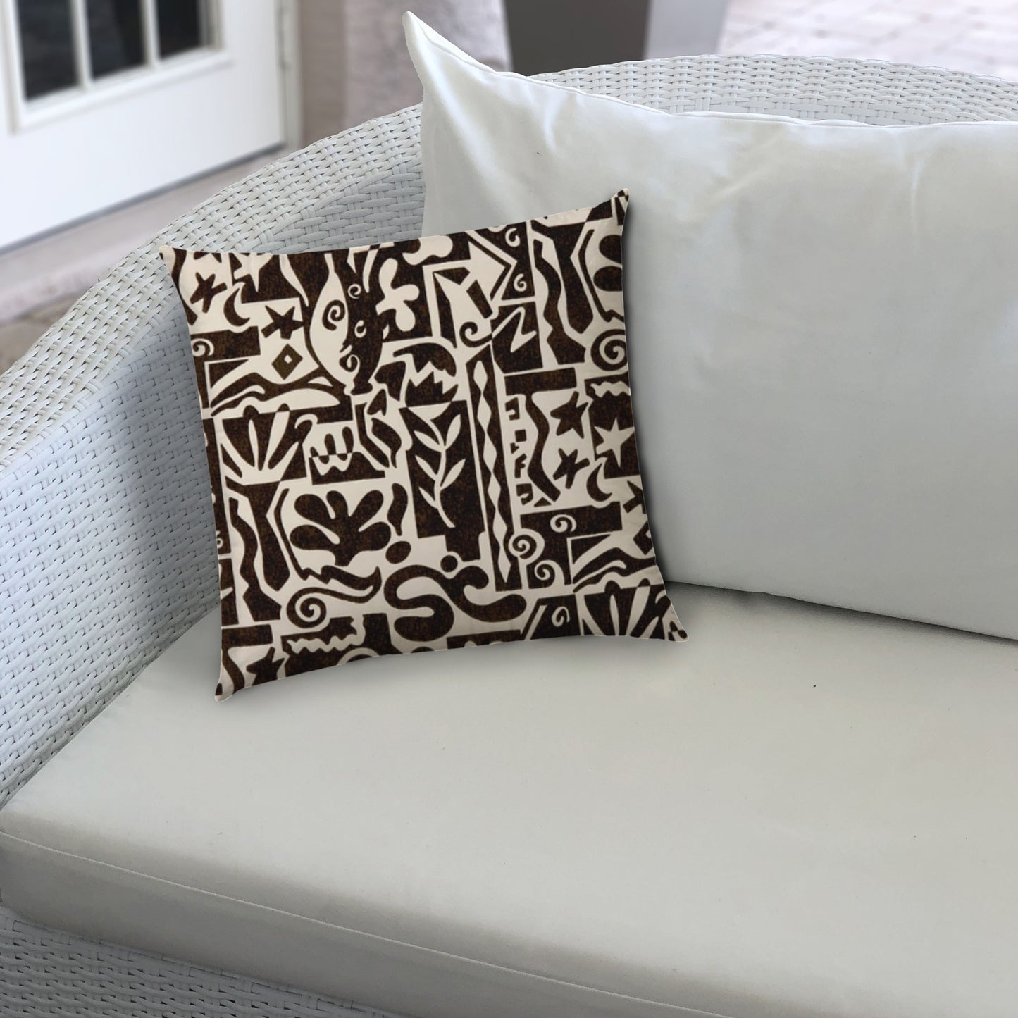 Black Modern Indoor Outdoor Sewn Throw Pillow