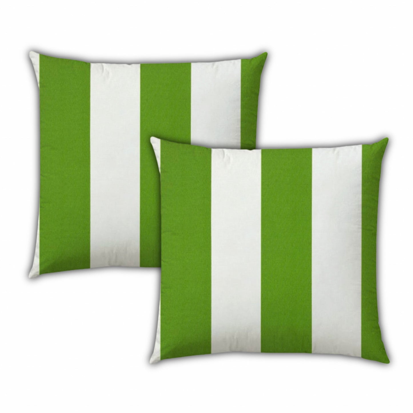 18" X 18" Red And Green Blown Seam Striped Throw Indoor Outdoor Pillow