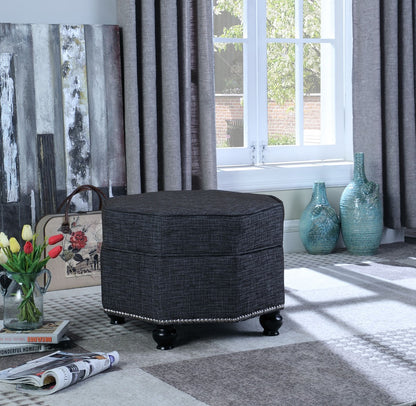 23" Blue Gray Polyester Blend And Black Specialty Storage