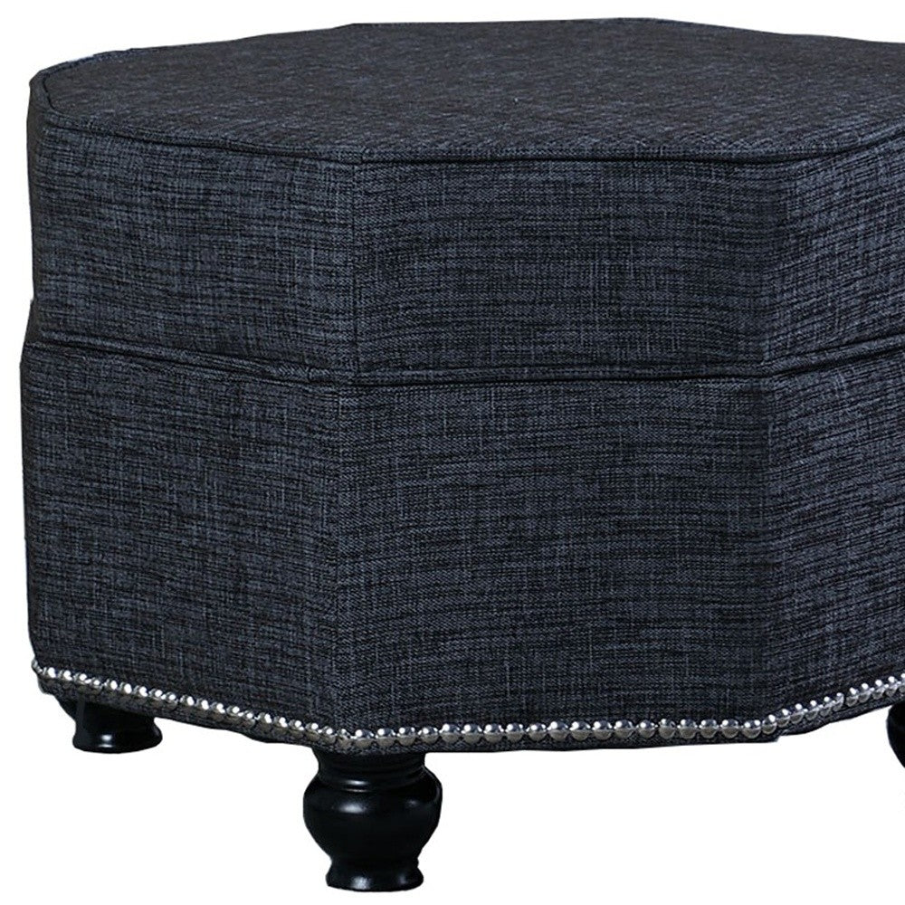 23" Blue Gray Polyester Blend And Black Specialty Storage