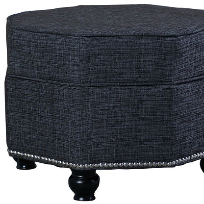 23" Blue Gray Polyester Blend And Black Specialty Storage
