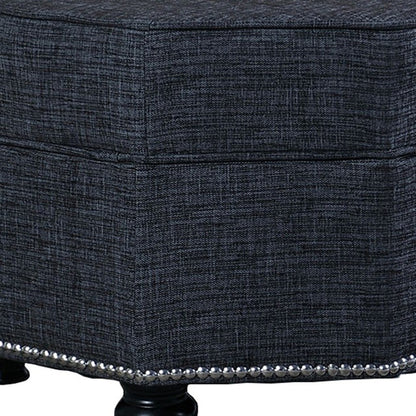 23" Blue Gray Polyester Blend And Black Specialty Storage