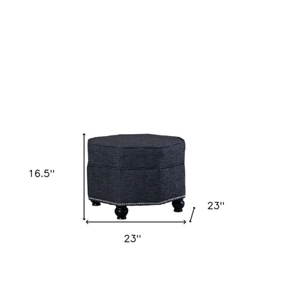 23" Blue Gray Polyester Blend And Black Specialty Storage