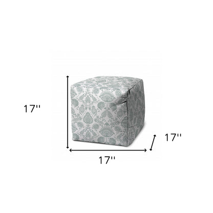 17" Taupe Polyester Cube Indoor Outdoor Pouf Ottoman